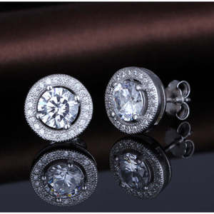 Orecchini a cerchio con cristalli Amy e Annette in oro 14K o argento sterling con cristalli - Product Image 2