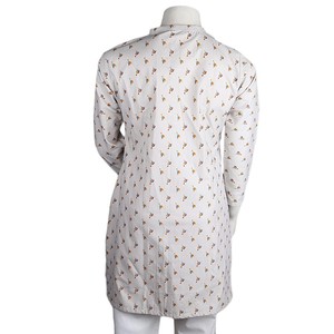 คุรตีผ้าฝ้ายพิมพ์ลายสำหรับผู้หญิง - สีเทาอ่อน - Product Image 3