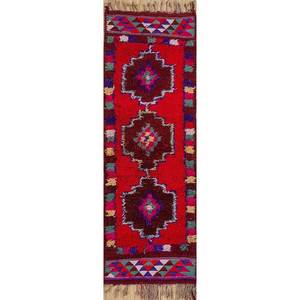 Nuray Large Area Hand Knotted Wool Rugs <b>Red</b> Orange Geometric Abstract Rectangle for Home-for Entryway Hallway 9x12 Rectangle - Product Image 1