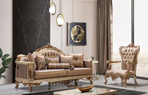 Luxury Baroque Accent <b>Chair</b> Featuring Golden Leaf Finish and Premium Jacquard Fabric Upholstery - Product Image 6