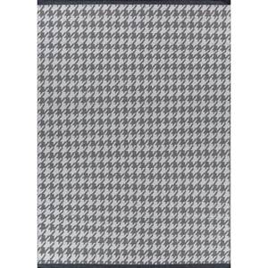 Tapis en laine tissée plate Alhambra gris et noir, motif abstrait rayé, rectangulaire, pour couloir, tapis en jute pour sol de maison, tapis rectangulaire pour pièce. - Product Image 1