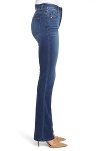 Vente en gros de pantalons skinny décontractés taille haute en denim pour femmes de couleur unie droite pour l'été Service OEM disponible - Product Image 6