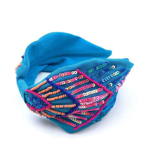 Diadema de Fiesta para Mujer Bordada a Mano con Cuentas, Multicolor, Ecológica, Personalizable, Estilo Anudado - Product Image 1