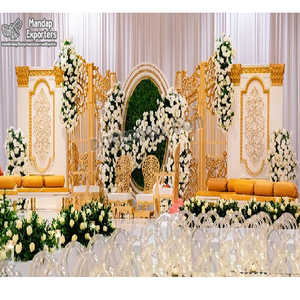 Mandap DE BODA portátil moderno abierto de estilo indio del sur de grandeza con paneles de fibra de vidrio para decoración de boda asiática con estilo - Product Image 1