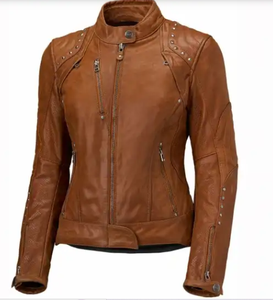 Meilleure vente hiver nouvelles femmes imperméable moto dame équitation moto en cuir véritable vestes - Product Image 4