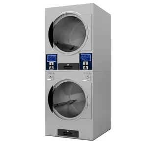 Fully Automatic Commercial Laundry22kg*2 Stack Tumble Dryer Machines for home army university hotel