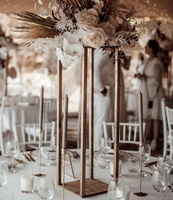 Centre de table de mariage décoratif de qualité supérieure avec bougie en métal et support votif et floral pour des arrangements de table élégants