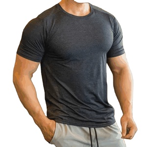 T-shirts de sport ajustés pour hommes, vêtements de course, vêtements de sport de gym, manches courtes, jersey 100% coton écologique - Product Image 1