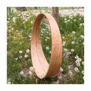 Miroir fait main à cadre en bois rond moderne de haute qualité avec logo pour la décoration murale artisanat très demandé d'Inde - Product Image 1