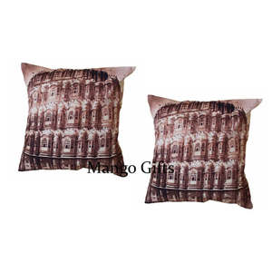 Housse de coussin carrée au design HawaMahal vibrant, 16x16, motif de feuilles imprimé par sublimation, pour la décoration de la maison, pour le salon - Product Image 1