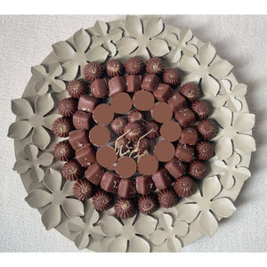 Diseño estándar Sweet Server Candy Holder Mesa decorativa Wedding Catering Serving Bowl Green-Plated Floral Design Metal Bowl - Product Image 4