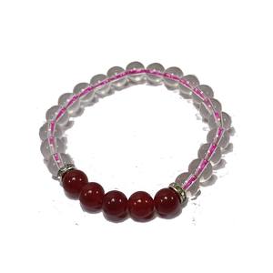 Bracelet cornaline rouge perles de cristal clair Bracelet en pierre cristal pierres précieuses bijoux de mode hommes et femmes cadeau énergie méditation - Product Image 6