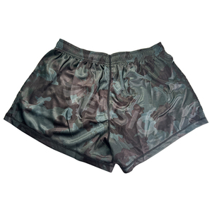 Short de rugby personnalisé de haute qualité, couleur camouflage, noir uni, rayures blanches, deux tons, design, short de rugby avec poches - Product Image 2
