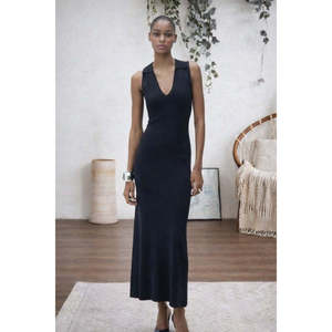 Vestido Largo de Punto Tricot sin Mangas con Cuello en V para Mujer de Jane's - Elegante Vestido Maxi de Color Sólido para Eventos Nocturnos y Ocasiones Especiales - Product Image 3