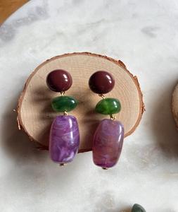 Customize Color <b>Top</b> Standard Quality Wood Resin Earrings Best Finishing Customize Shape New Earrings for Women Girls Jewelry - Product Image 1