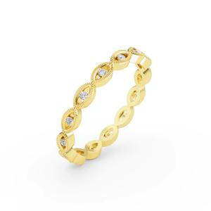 Anillo de bodas eterno de oro puro de 14K 18k con diamantes CVD/HPHT cultivados en laboratorio, alianzas perla San Valentín, ajuste de bisel del proveedor al por mayor - Product Image 2