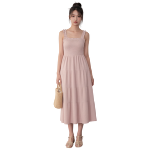 Robe courte d'été pour femmes, taille plus, style vintage, à volants, à fleurs, en tissu doux, anti-froissement, décontractée, à volants, en gros - Product Image 1