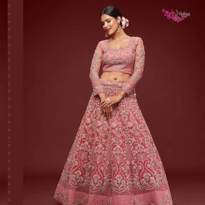 Designer Soft Net Lehenga Choli catalogue complet disponible au tarif de gros, collection premium au prix de gros. - Product Image 1