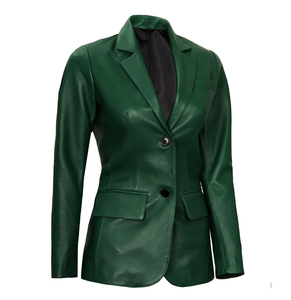 Blazer de cuero para mujer de alta calidad, resistente al agua, logotipo personalizado, color, precio bajo, chaqueta de cuero para mujer con nuevo diseño 2025 - Product Image 2