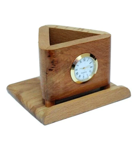 Fabricante de portalápices de madera/soporte para bolígrafo con reloj para escritorio de oficina Calidad superior a un precio razonable - Product Image 2