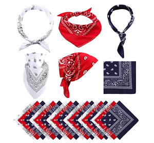 ผ้าพันคอคาวบอยลายเพสลีย์สีดำ ผ้าฝ้าย ขนาด 22 x 22 นิ้ว ผ้าพันคอแบบกำหนดเอง - Product Image 2