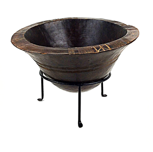 Bol en bois de piédestal à la mode avec Base en métal bol de fruits de service en bois de luxe Antique décor à la maison centres de table pour table - Product Image 2