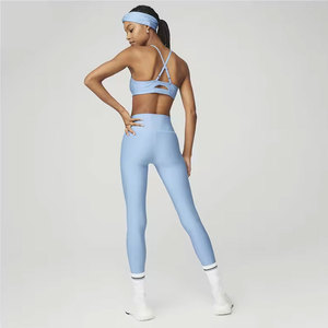100% Cotton High Stretch Yoga Set Push up Gym Set Workout Sport Outfit for Woman <b>Leggings</b> Sports Bra Yoga Pants Gym Sports Set - Product Image 6