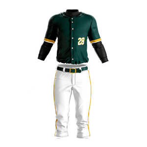 Nuevos hombres último diseño logotipo personalizado uniforme de béisbol liso para hombres de alta calidad tamaños personalizados hombres uniformes de béisbol - Product Image 1