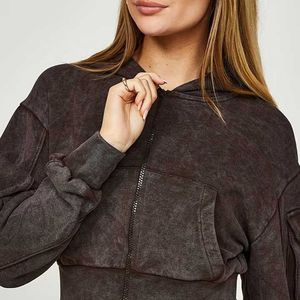 ชุดวอร์ม2ชิ้นแฟชั่นระบายอากาศสำหรับผู้หญิงเสื้อครอปไซส์ตามสั่ง - Product Image 6