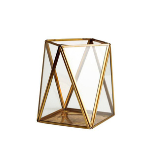 Bureau Décoratif Métal Fer Rectangle En Forme De Verre Fini Or Votive Bougeoir De Bougie De Noël Déco De Mariage Déco - Product Image 3