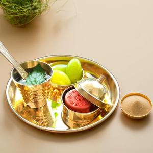 ชุด pooja bhog thali ทองเหลืองขนาดเล็ก (5ชิ้น) - Product Image 2