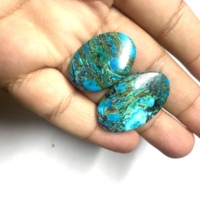 Vente en gros de pierres précieuses naturelles de chrysocolle bleue de qualité AAA, cabochons de formes variées, certifiés IGI, pour la mode, plusieurs tailles disponibles