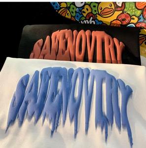 ขายส่งที่กําหนดเองพัฟพิมพ์เสื้อยืดขนาดใหญ่ 300Gsm ผ้าฝ้าย Boxy Cut Tee เสื้อแขนสั้น 3D โฟมพัฟพิมพ์เสื้อ T - Product Image 3