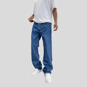 กางเกงยีนส์ผู้ชายลำลองสีน้ำเงินเดนิมคุณภาพสูงทรงหลวมสไตล์โอเวอร์ไซส์แบบสบายๆ ขายส่งตามสั่ง - Product Image 4