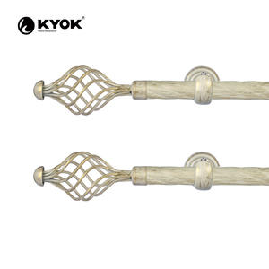 KYOK Metal Curtain Rod Finials Modern Geometric Design Black and White Elegant Style for Home Decoration - Product Image 5