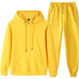 Ensemble de survêtement deux pièces pour hommes à la mode de haute qualité 100% coton marque personnalisée couleur unie coupe-vent et pour l'hiver - Product Image 4