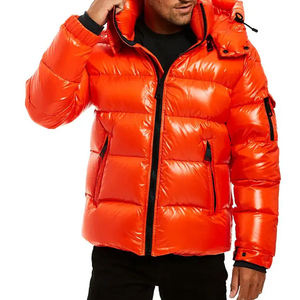Sublimación Bubble Jacket Hombres Invierno Ligero Cremallera Capucha Puffer Chaquetas Hombres Personalizado Impreso Puffer Jacket Hombres - Product Image 5