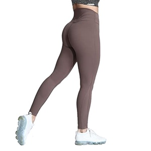 Women's Crossover Waist <b>Workout</b> <b>Leggings</b> Ankle Length High Waisted Athletic Gym Yoga <b>Pockets</b> Plaid Pattern Breathable Four-Way - Product Image 1
