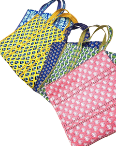 Sac fourre-tout matelassé en coton 100% ATITHI ART, fait à la main, réutilisable, durable, écologique, fermeture éclair, logo personnalisable - Product Image 3