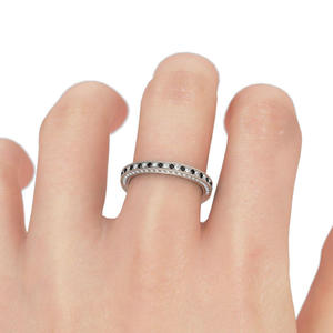 แหวนแฟชั่นผู้หญิงเงินสเตอร์ลิงทรงโค้งเจียรนัยแบบกลมของเจลิยา - Product Image 4
