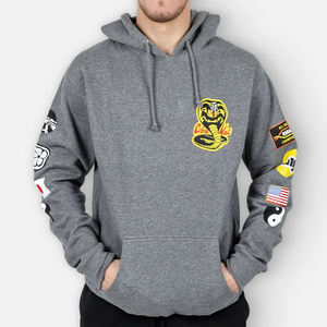 Personnalisation coton recadrée en détresse Patch Applique brodé à capuche Vintage surdimensionné acide soleil fondu lavage homme sweats à capuche - Product Image 1