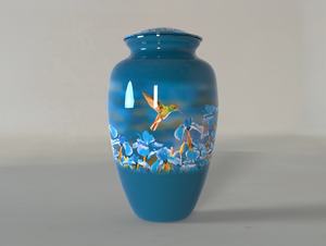 New Green Hummingbird Adult Cremation Urn with Free <b>Velvet</b> <b>Bag</b> - Product Image 4