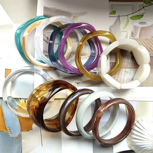Joyería de moda resina acrílico pulsera brazalete exagerado deslumbrante Multicolor ancho Irregular cuadrado acrílico pulseras - Product Image 3