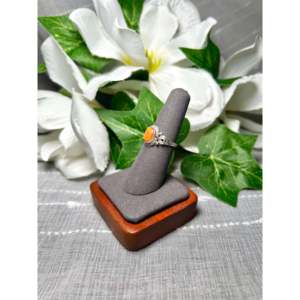 Navajo Handmade <b>Statement</b> <b>Ring</b> Spiny Oyster & Platinum Bezel Setting Featuring Coral Turquoise Inlay Size 6.75 Everyday Wear - Product Image 3