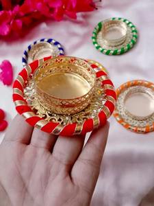 Indian Traditional Metal <b>Tea</b> <b>Light</b> <b>Candle</b> <b>Holder</b> Table Top Lanterns Diwali Wedding Return Favor Ganpati Decor Handcrafted - Product Image 3