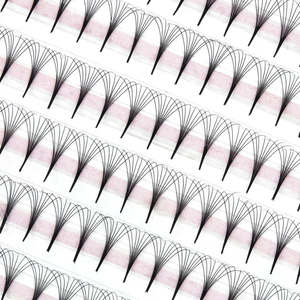 CharmLash Éventails de volume préfabriqués thermocollés en fibre PBT coréenne effet vison, 12 rangées, base fine et pointue, sur carte, 5D, livraison rapide - Product Image 4