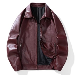 Veste en cuir pour homme, col montant, à capuche, respirante, coupe-vent, automne, moto, punk, manches longues, fermeture éclair, vêtements d'extérieur - Product Image 4