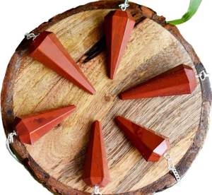 Pendule en jaspe rouge en gros, pendule de guérison, pendule de radiesthésie, cristal, pendule en jaspe rouge de qualité supérieure pour la guérison et la méditation - Product Image 1