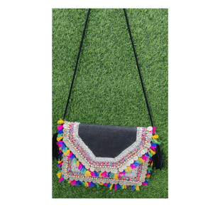 Bohemian Women's Fashion Handmade <b>Beaded</b> Evening Clutch Indian Afghani Sling Messenger Tote Beach Bag Daily Usage <b>Thread</b> Pattern - Product Image 3