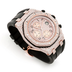 Reloj de Lujo de Cuarzo con Esfera de Diamantes VVS Moissanite, Acero Inoxidable con Cristal, Edición Limitada - Product Image 1